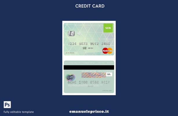 modello di carta mastercard Lettonia SEB Bank in stile verificato